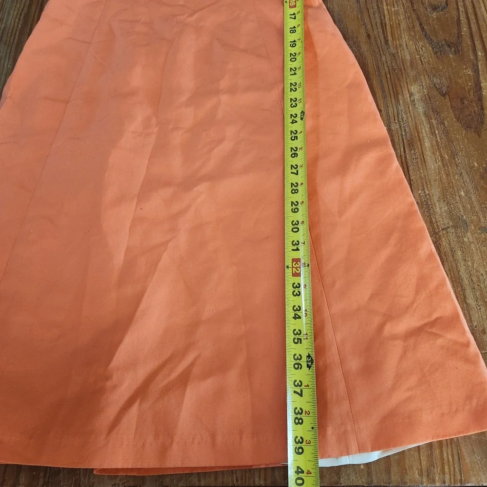 J. Crew Women's Orange Cotton A-Line Sleeveless Dress Sz 6 Lined‎ V-Back & Neck